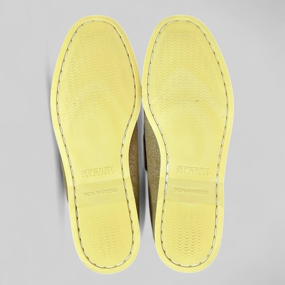 Sperry Top-Sider Womens Shoe 9M Gold Glitter Casual Boat Shoes Fashion Sneaker - Picture 7 of 11